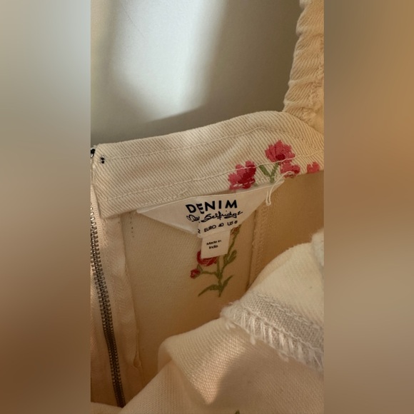 Denim Floral Embroidered Dress - Picture 6 of 6